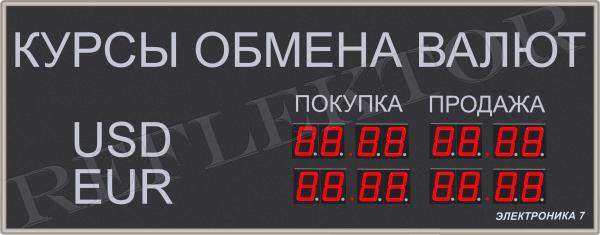 Табло валют Электроника7-1038-16