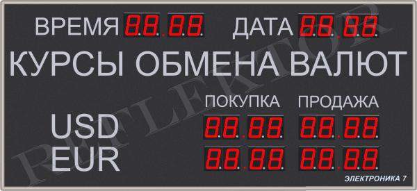 Табло валют Электроника7-1038-24