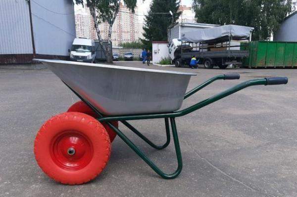 Тачка двухколесная 110 литров 300кг литое колесо