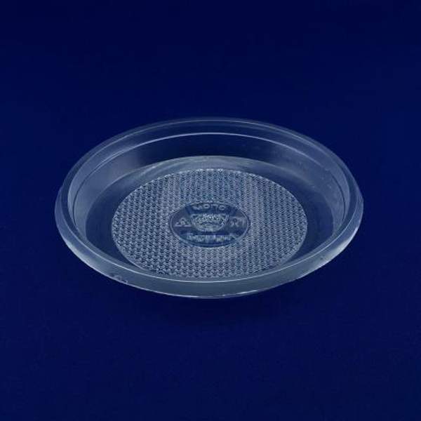 Тарелка десертная одноразовая пластиковая диаметр 165мм прозрачная 100/2400