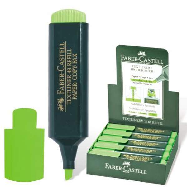 Текстмаркер FABER-CASTELL "48", ЗЕЛЕНЫЙ, скошенный наконечник, 1-5 мм