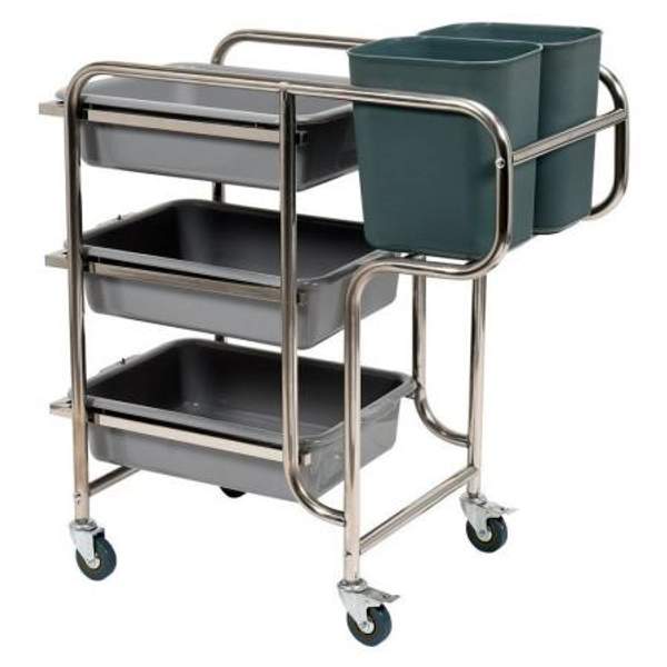 Тележка официанта с 3-мя полками, с 5-тью контейнерами