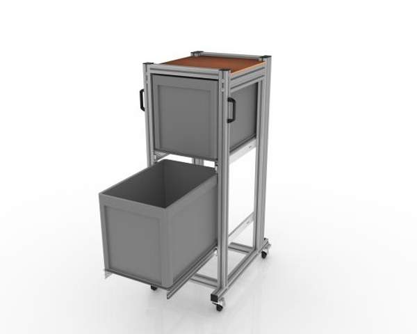 Тележка-органайзер с 2-мя серыми Евроконтейнерами