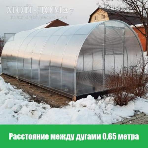 Теплица Дачница Усиленная 8 метров с поликарбонатом