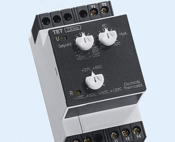 TET Терморегулятор для установки на монтажную рейку (DIN), с дистанционным датчиком
