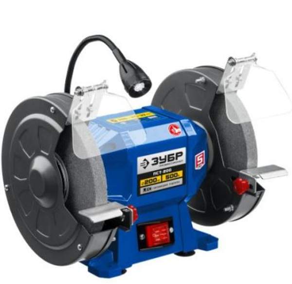 Точильный станок 500Вт d=200х20х32мм, 2 диска, лампа, ЗУБР ПСТ-200