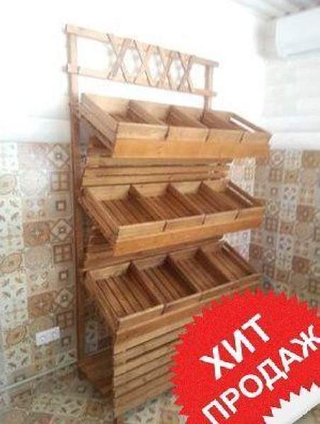 Торговый Стеллаж для овощей и фруктов на 12 лотков