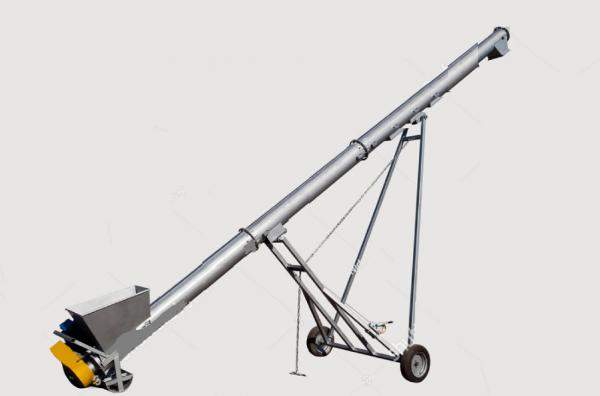 Транспортер винтовой мобильный на колесной раме + регулирующая лебедка