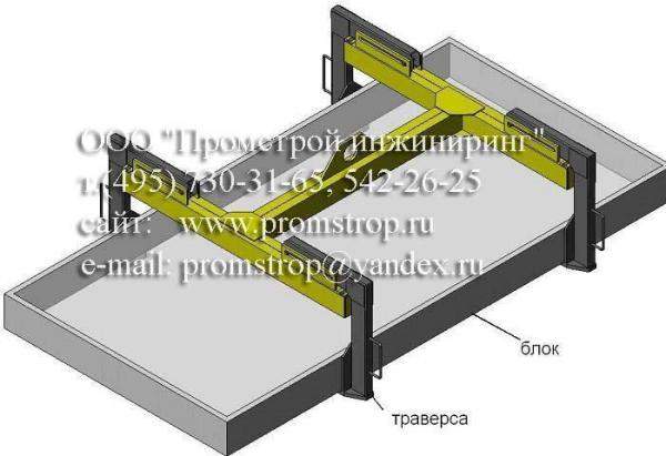 Траверса для подъема и перемещения стеклоблоков для пачек ДСП для ДВП