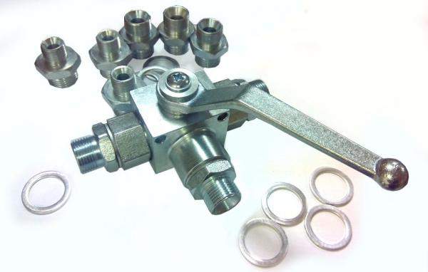 Трехходовой кран с РВД (устанавливается в кабине трактора)