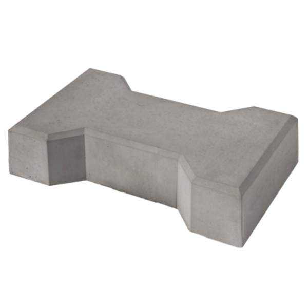 Тротуарная плитка 219х131х53 Двойная "Т"(катушка) серая