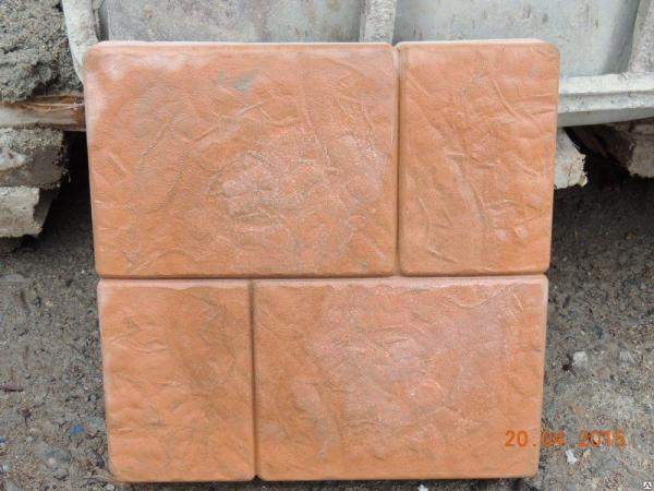 Тротуарная плитка 250х250х45 Брук монолит рыжая