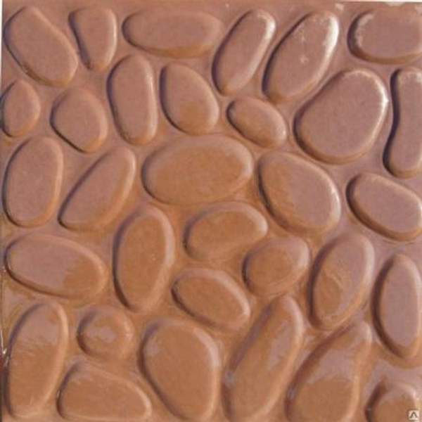 Тротуарная плитка 300х300х30 Галька красная