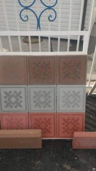 Тротуарная плитка 300х300х30 Цветок коричневая