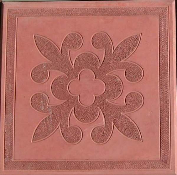 Тротуарная плитка 300х300х30 Цветок красная