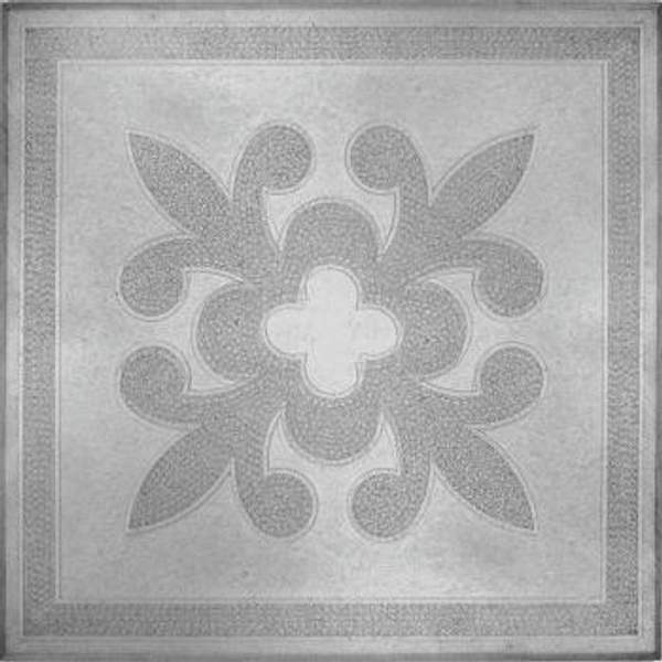 Тротуарная плитка 300х300х30 Цветок серая