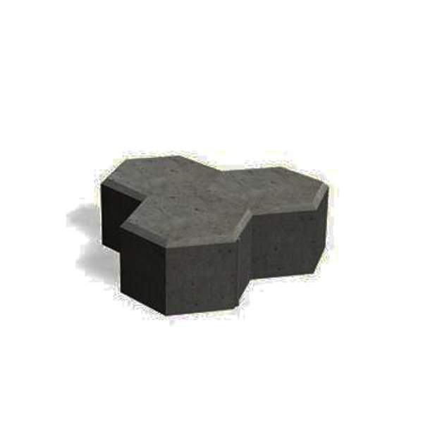 Тротуарная плитка 4Ф.10 Трилистник черный