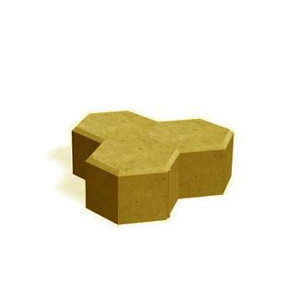 Тротуарная плитка 4Ф.10 Трилистник желтый