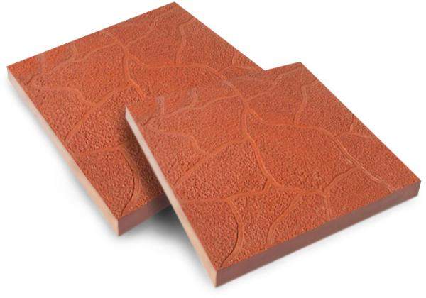 Тротуарная плитка 500х500х55 Тучка красная