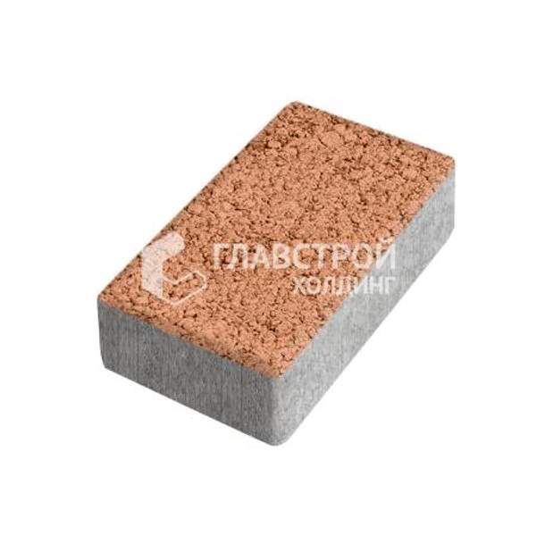 Тротуарная плитка «Брусчатка», оранжевая, с мраморной крошкой, 4 см