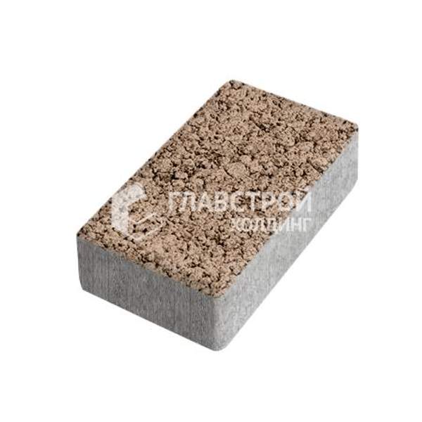 Тротуарная плитка «Брусчатка», светло-коричневая, с имитацией гранита, 4 см