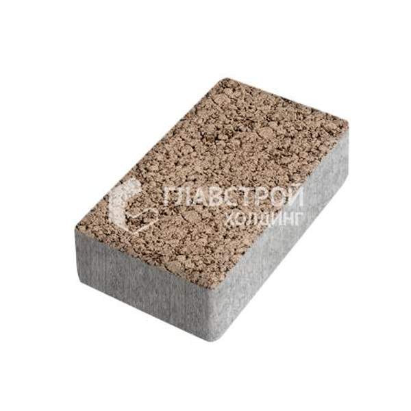 Тротуарная плитка «Брусчатка», светло-коричневая, с мраморной крошкой, 10 см
