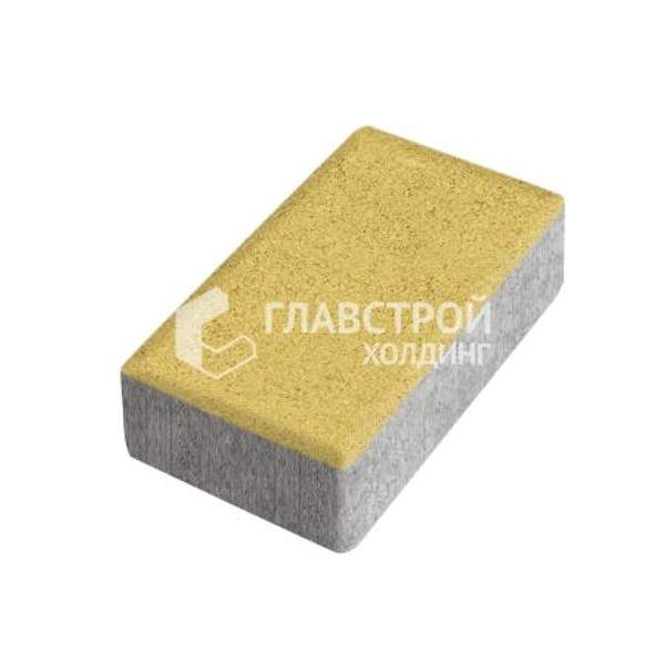 Тротуарная плитка «Брусчатка», желтая, 10 см