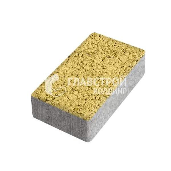 Тротуарная плитка «Брусчатка», желтая, с имитацией гранита, 10 см