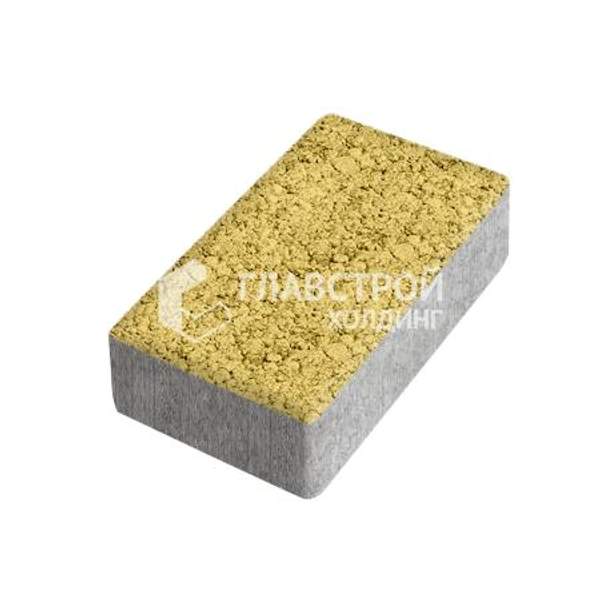 Тротуарная плитка «Брусчатка», желтая, с мраморной крошкой, 4 см