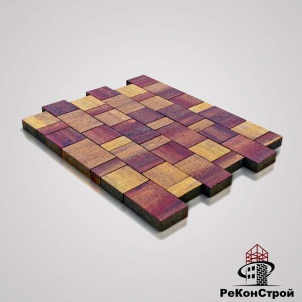Тротуарная вибропрессованная плитка Ландхаус, Color Mix 3, BRAER