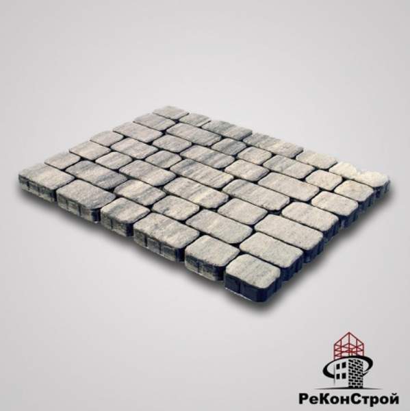 Тротуарная вибропрессованная плитка Ривьера, Color Mix 7, BRAER