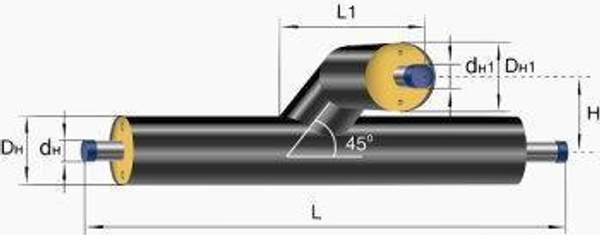 Тройник ответвления ППУ в полиэтиленовой оболочке