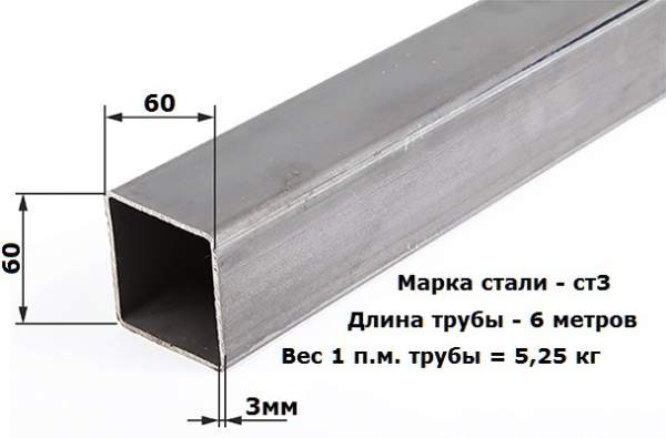 Труба 60х60, квадратная,