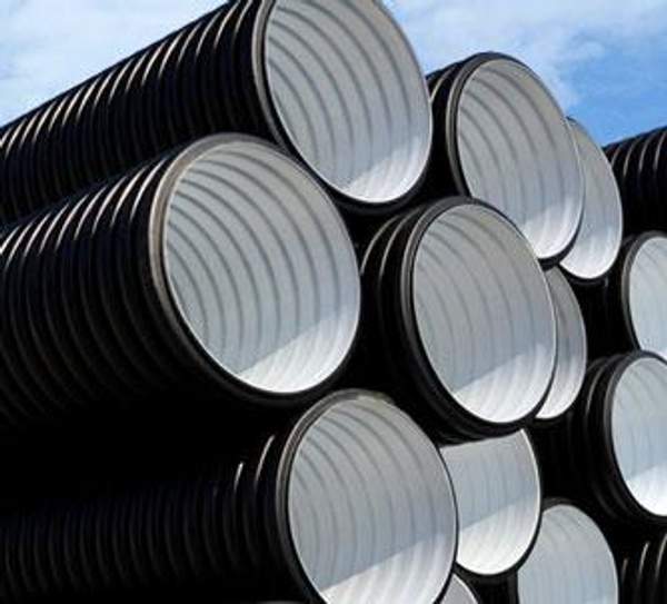 Труба гофрированная 200/171мм (6 метров) SN8 с раструбом для безнапорной канализации