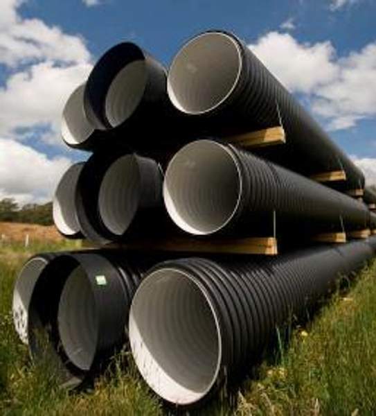 Труба гофрированная 315/271мм (6 метров) SN6 с раструбом для безнапорной канализации