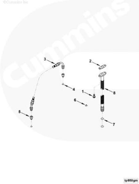 Трубка слива масла с турбины Cummins 6CT 3928629 3926842