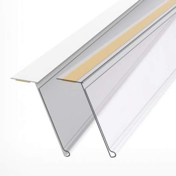 Ценникодержатель полочный самоклеющийся HEL39 длина 1000 мм, цвет белый