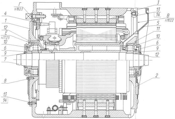 Тяговый электродвигатель нб-514Б б/у после ремонта
