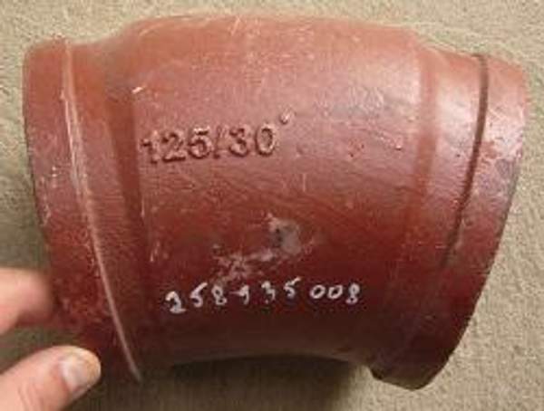 Угол бетоновода DN125*R275*30 бетононасоса Cifa, Putzmeister, Sermac. Schwing, Швинг, Чифа, Путцмайстер