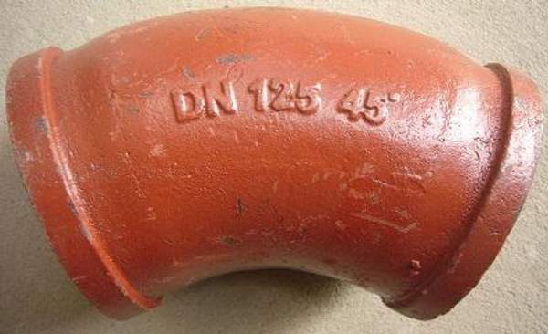 Угол отвод колено бетоновода DN125*R275*45 бетононасоса Cifa, Putzmeister, Sermac, Schwing