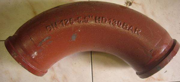 Угол отвод колено бетоновода DN125*R275*90 бетононасоса Cifa, Putzmeister, Schwing, Sermac