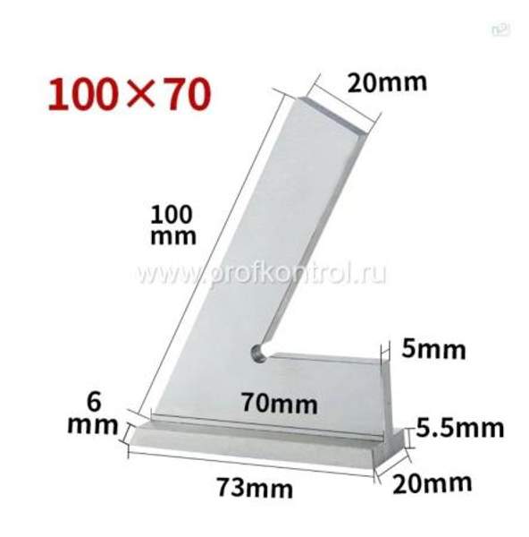 Угольник поверочный УШ-Т 100х70 60 гр. DIN 875/2