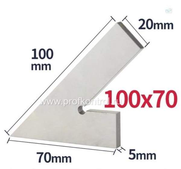 Угольник поверочный УП 100х70 45 гр. DIN 875/2