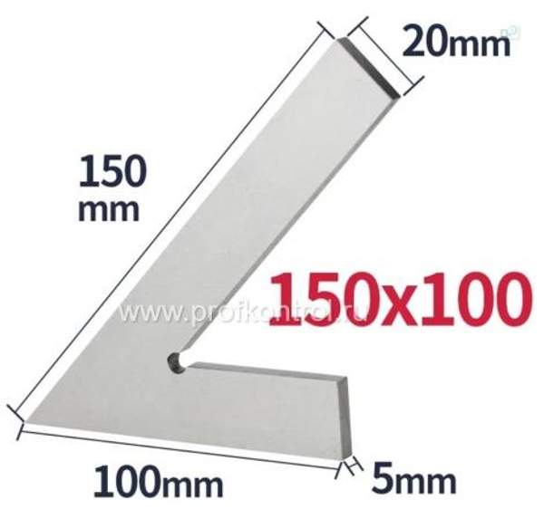 Угольник поверочный УП 150х100 45 гр. DIN 875/2