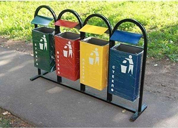 Уличные урны для раздельного сбора мусора УРПК- 4 20 л