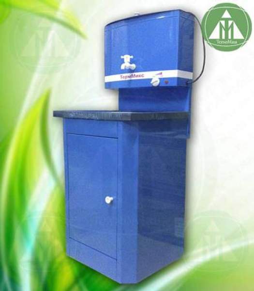 Умывальник дачный с подогревом (1,25 кВт), железный бак и нерж. мойка, 17 л. ТермМикс, лагуна