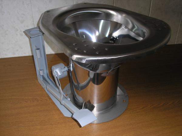 Унитаз для плацкартных вагонов 836.50.78.000 (с педальным механизмом 56500-Н ПКБ ЦВ МПС)