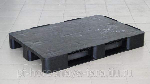 Универсальный пластиковый паллет 1200х800 (Черный) Светло-серый