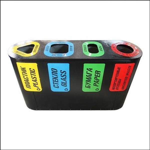 Урны для раздельного сбора мусора АКЦ Город 4секции х21л