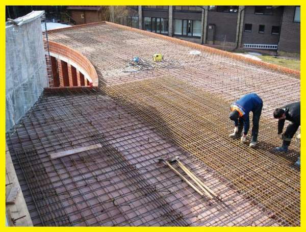 Устройство бетонных плит перекрытия по профлисту м3 куб